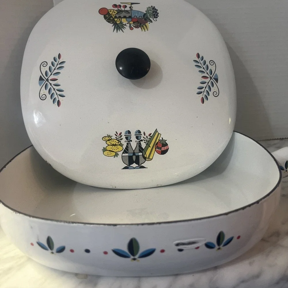 Vtg Skillet Frying Pan Berggren Enamel 8 